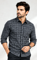 Premium Check Shirt – Charcoal