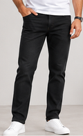 Dark Wash Comfort Jeans – Black