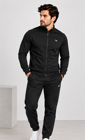 Essential Sports Tracksuit – Black