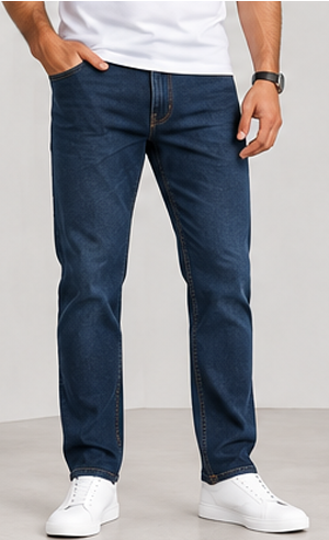 Classic Straight Fit Jeans – Dark Blue