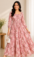 Floral Maxi Dress – Dusty Pink