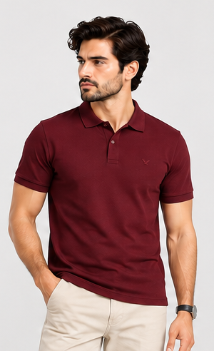 Essential Slim Polo – Maroon