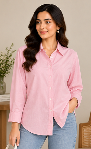 Premium Button-Down Shirt – Pink