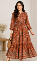 Digital Print Maxi – Rust