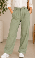 High Waist Casual Pants – Sage