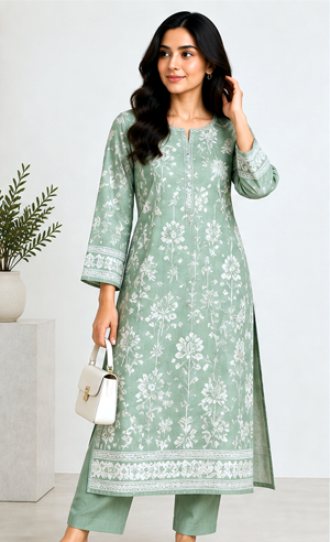Signature Lawn Dress – Sea Green
