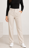 Tailored Straight Pants – Stone