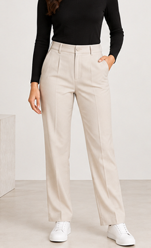 Tailored Straight Pants – Stone