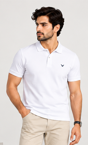 Premium Cotton Polo – White